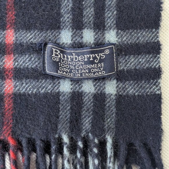 Burberry's Scarf Blue – Unisex Cashmere Check – Luxury Warm Winter Fashion - Picture 3 of 7